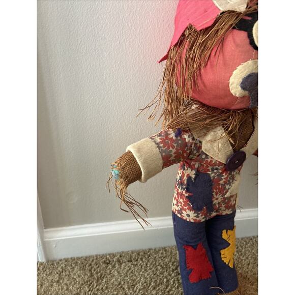 Vintage Scarecrow Toy Doll Needlework 24” Lot Halloween Oz 1970s Bucilla Fall - Picture 5 of 9